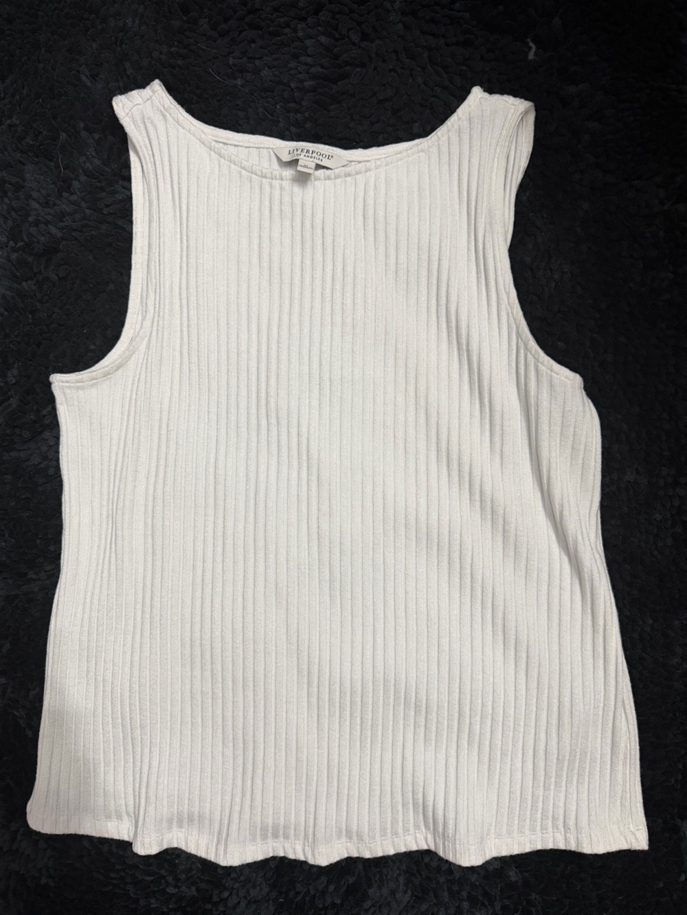 Liverpool White Ribbed Tank Top